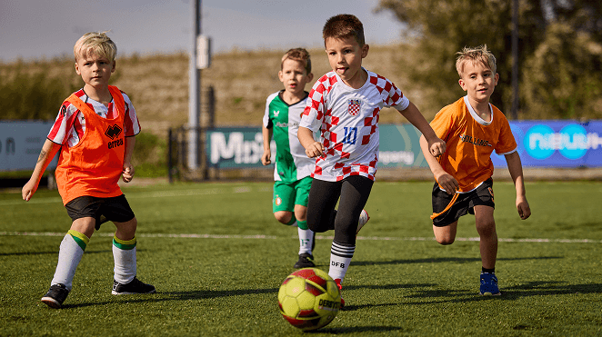 Children playing football